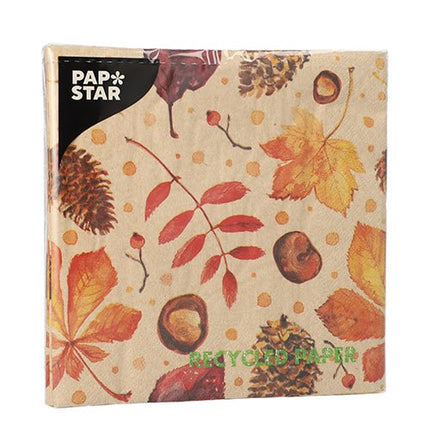 PAPSTAR 20 Servietten, 33 cm x 33 cm 3-lagig 1/4-Falz natur