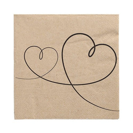 PAPSTAR 20 Servietten, 33 cm x 33 cm 3-lagig 1/4-Falz natur
