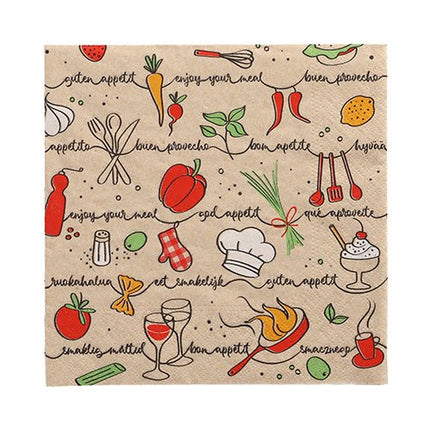PAPSTAR 20 Servietten, 33 cm x 33 cm 3-lagig 1/4-Falz natur