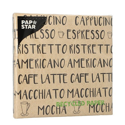 PAPSTAR 20 Servietten, 33 cm x 33 cm 3-lagig 1/4-Falz natur