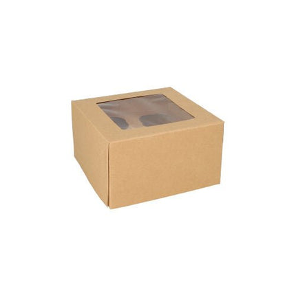 PAPSTAR 25 Cupcake-Kartons eckig 10 cm mit Sichtfenster aus PLA