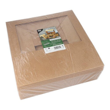 PAPSTAR 25 Cupcake-Kartons eckig 10 cm mit Sichtfenster aus PLA
