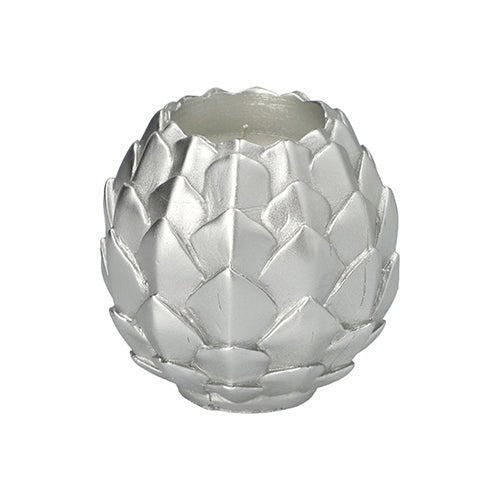 Starpak Kugelkerze Ø 10 cm silber "Pine Cone" | Folie (1 Stück)