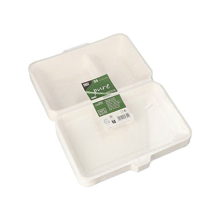 PAPSTAR 25 Menüboxen, Zuckerrohr "pure" weiss