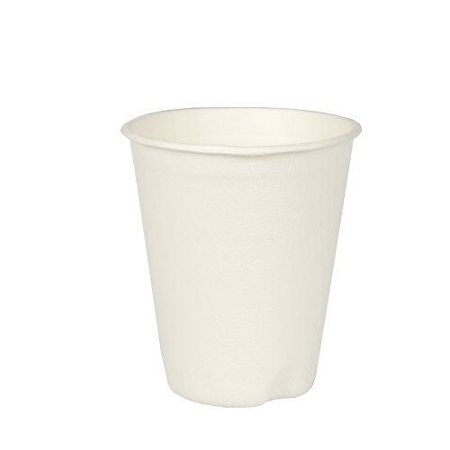 PAPSTAR Trinkbecher Zuckerrohr "pure", 8 cm, weiß für Heißgetränke | Schrumpffolie (40 Stück)