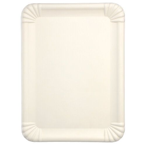 PAPSTAR Servierplatten Zuckerrohr "pure" eckig 26x35 cm, weiß | Schrumpffolie (25 Stück)