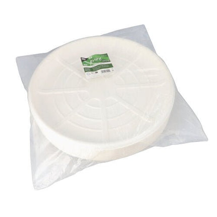 PAPSTAR 25 Servierplatten, Zuckerrohr "pure" rund