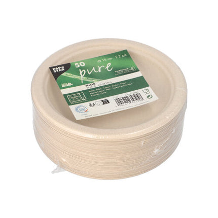 PAPSTAR 50 Teller, Zuckerrohr "pure"