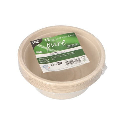 PAPSTAR 12 Schalen, Zuckerrohr "pure"