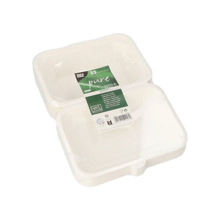 PAPSTAR 25 Menüboxen, Zuckerrohr "pure" weiss