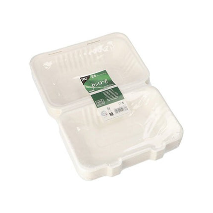 PAPSTAR 25 Menüboxen, Zuckerrohr "pure" weiss