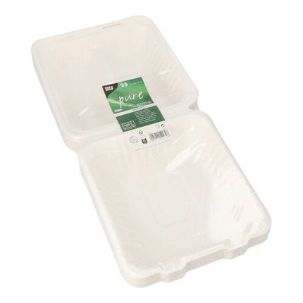 PAPSTAR 25 Menüboxen, Zuckerrohr "pure" weiss