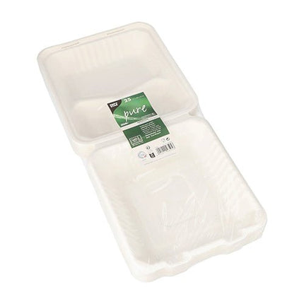 PAPSTAR 25 Menüboxen, Zuckerrohr "pure" weiss