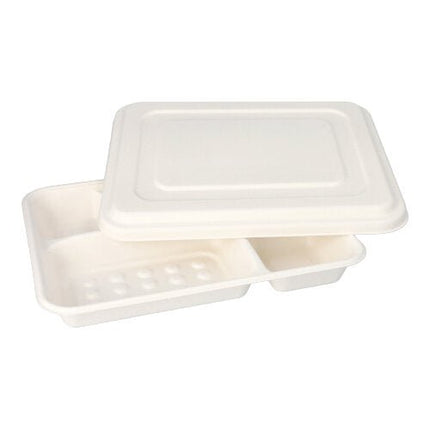 PAPSTAR 25 Menü-Trays, Zuckerrohr "pure" 5-geteilt weiss