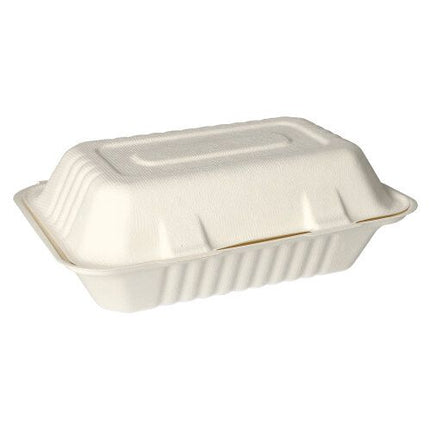 PAPSTAR Menüboxen Zuckerrohr ungeteilt, 7,9x15,5x23 cm, weiß | Karton (500 Stück)