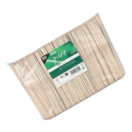 PAPSTAR Messer Holz "pure", 16,5 cm, umweltfreundlich und stabil | Folie (250 Stück)