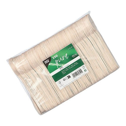 PAPSTAR Holzlöffel "pure" 16 cm, umweltfreundlich und stabil | Folie (250 Stück)