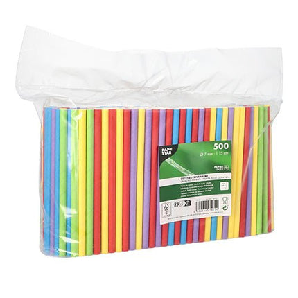 PAPSTAR 500 Cocktail Trinkhalme, Papier Ø 7 mm - 15 cm