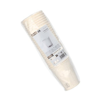 Starpak 25 Trinkbecher, Pappe 0,2 l Ø 8 cm · 9,2 cm weiss einzeln gehüllt | Folie (25 Stück)