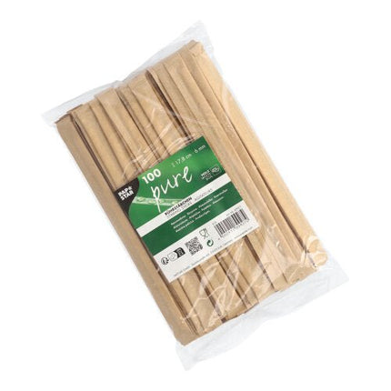 PAPSTAR Rührstäbchen Holz "pure" 17,8 cm, einzeln verpackt | Folie (100 Stück)