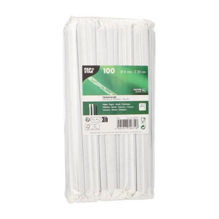 PAPSTAR 100 Trinkhalme, Papier Ø 6 mm