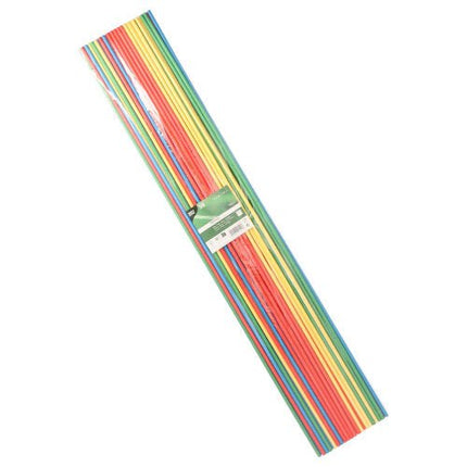 PAPSTAR Trinkhalme Maxi Papier, Ø 6 mm, 80 cm, farbig sortiert | Folie (50 Stück)