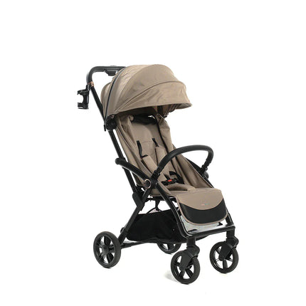 Babywagen Sommer-Buggy Beige – ultraleicht, flach liegend, UV-Sonnenverdeck, Einhand-Faltmechanismus, 5-Punkt-Gurt (0–4 Jahre)