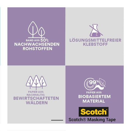 Scotch® Malerabdeckband für empfindliche Oberflächen, 36 mm x 41 m, 1 Rolle/Packung, 100% PEFC SGSCH-PEFC-COC-110078 | Packung (1 Rolle)