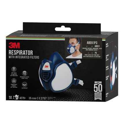 3M™ Atemschutzmaske mit integrierten Filtern