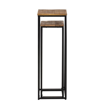 Blumensäulen Set - 25 x 20 x 78 u. 67 cm - Blumen Hocker Pflanzenständer quadratisch