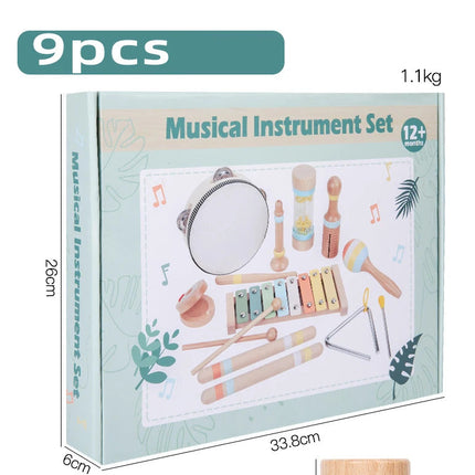 Montessori Holz Instrumenten Set für kleine Klangforscher (6, 8 und 9-teilig)