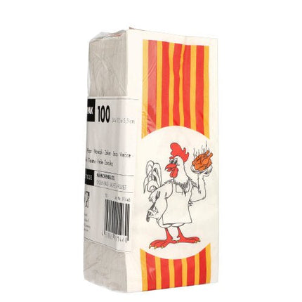 Starpak 100 Hähnchenbeutel, Papier mit HDPE-Einlage "Grillhähnchen"