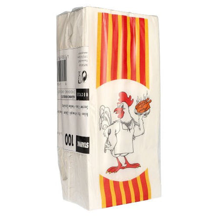 Starpak 100 Hähnchenbeutel, Papier mit HDPE-Einlage "Grillhähnchen"