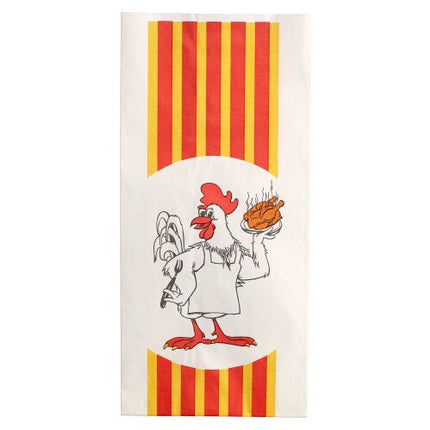 Starpak 100 Hähnchenbeutel, Papier mit HDPE-Einlage "Grillhähnchen"