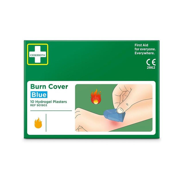 Cederroth burn cover, blau, hydrogel-pflaster, 10 stück | Packung (10 Stück)