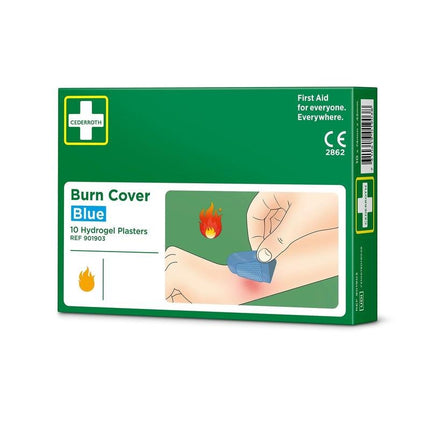 Cederroth burn cover, blau, hydrogel-pflaster, 10 stück | Packung (10 Stück)