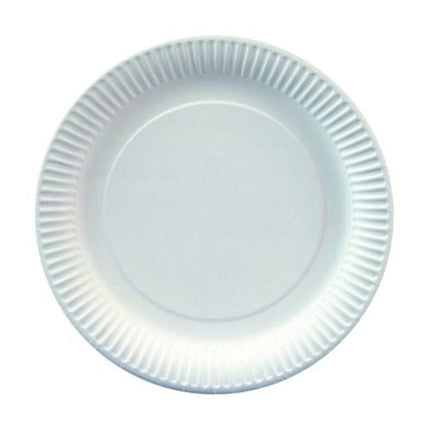 Starpak 20 Teller, Pappe rund Ø 23 cm weiss | Schrumpffolie (20 Stück)