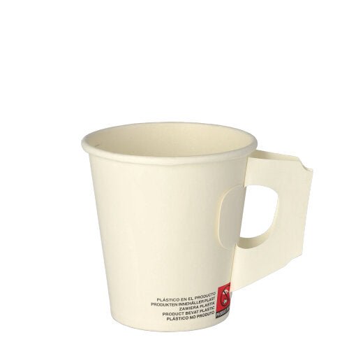Starpak 25 Trinkbecher mit Henkel, Pappe 0,18 l Ø 7,3 cm · 7,8 cm weiss | Folie (25 Stück)
