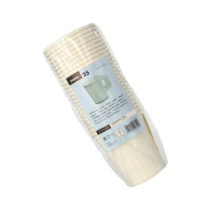 Starpak 25 Trinkbecher mit Henkel, Pappe 0,18 l Ø 7,3 cm · 7,8 cm weiss | Folie (25 Stück)