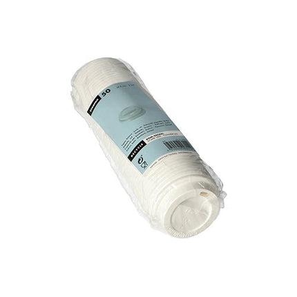 Starpak 50 Dom-Deckel, PS "To Go" rund Ø 6 cm · 2 cm weiss | Folie (50 Stück)