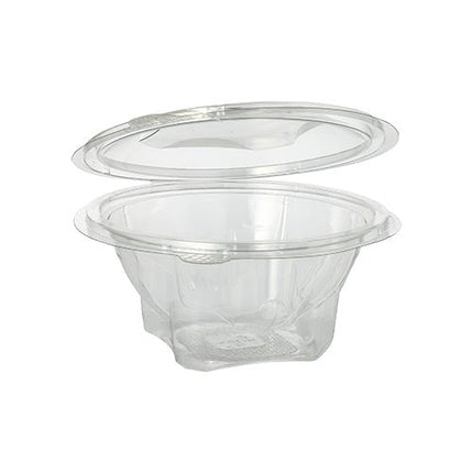Starpak 50 Feinkost- und Salatschalen mit Klappdeckel, R-PET glasklar rund