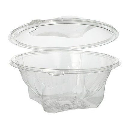 Starpak 50 Feinkost- und Salatschalen mit Klappdeckel, R-PET glasklar rund