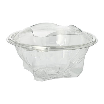 Starpak 50 Feinkost- und Salatschalen mit Klappdeckel, R-PET glasklar rund