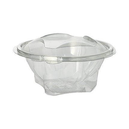 Starpak 50 Feinkost- und Salatschalen mit Klappdeckel, R-PET glasklar rund