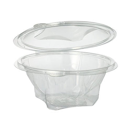 Starpak 50 Feinkost- und Salatschalen mit Klappdeckel, R-PET glasklar rund