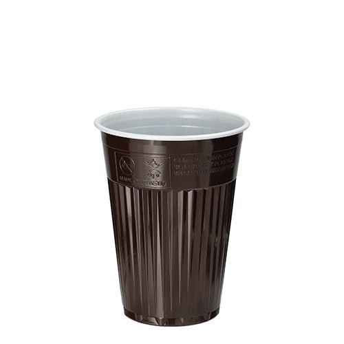 Starpak 100 Thermo-Automatenbecher, PS 0,18 l Ø 7,03 cm · 9 cm braun/weiss | Folie (100 Stück)