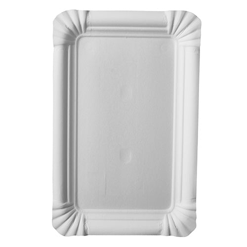 Starpak 20 Teller, Pappe eckig 13 cm x 20 cm weiss | Schrumpffolie (20 Stück)
