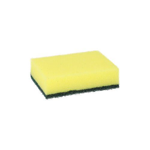 Starpak 6 Topfreiniger, Schwamm eckig 2,6 cm x 9 cm x 6,6 cm gelb/grün , kratzend | Banderole (6 Stück)