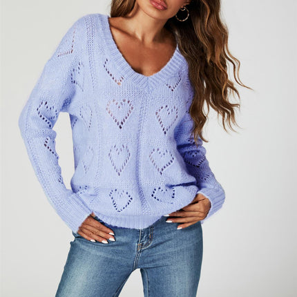 Heart Jumper Top In Blue