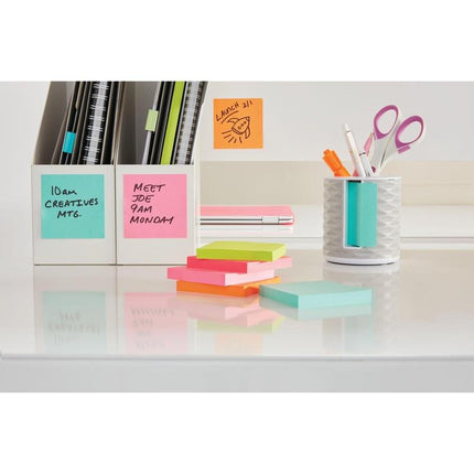 Post-it® Notes, Energetic Collection, 38 mm x 51 mm, 100 Blatt/Block, 12 Blöcke/Packung, Kartonverpackung, 100% PEFC, SGSCH-PEFC-COC-110078 | Packung (1 Stück)